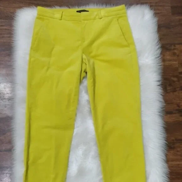 Banana Republic Avery Corduroy low Rise  Ankle Pants 4 Yellow Women's - Picture 2 of 11